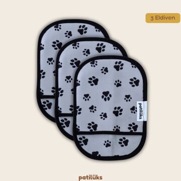 patilüks 3'lü Kedi Köpek Tüy Toplayıcı Eldiven - Kıyafet, Koltuk, Halı İçin Yıkanabilir Temizleme Eldiveni